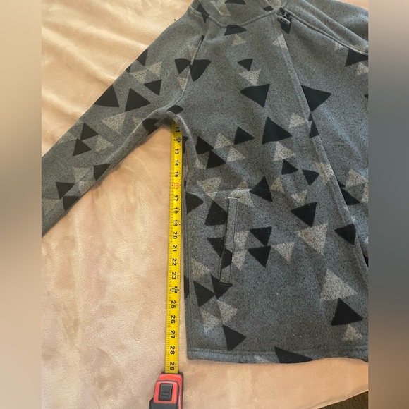 The North Face Crescent Wrap Hooded Jacket Aztec Print Grey Soft Fleece Womens - Picture 9 of 16